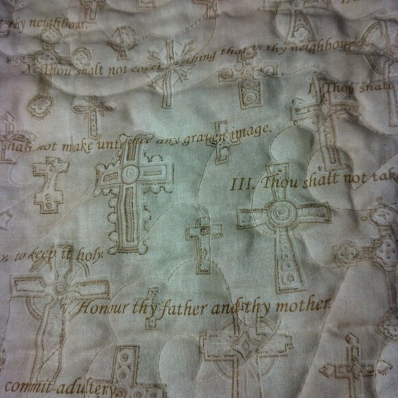 Christian Handmade Baby Quilt Floral Holy Cross Jesus Religious Ten Commandments - Picture 14 of 14
